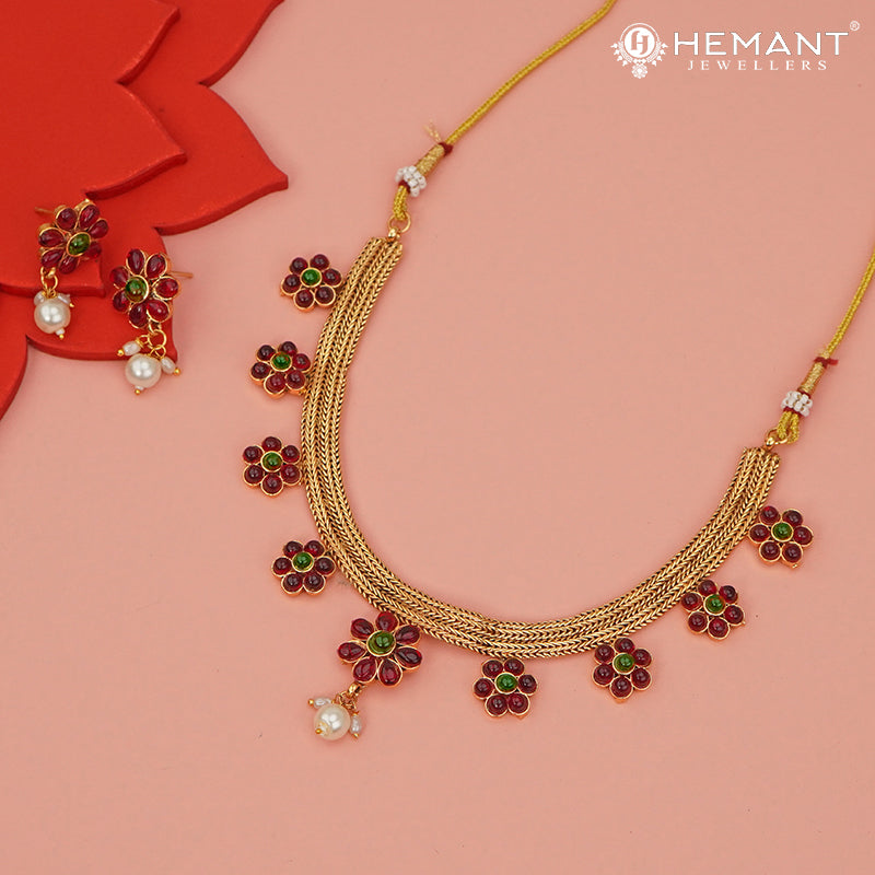 Antique Necklace Set with Earrings - 3951-4642 