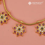 Antique Necklace Set with Earrings - 3953-55 