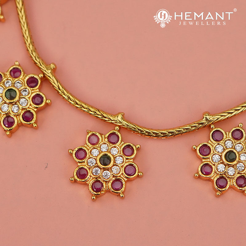 Antique Necklace Set with Earrings - 3953-55 