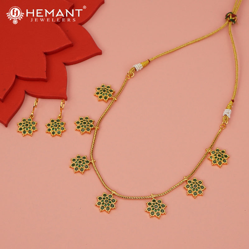 Antique Necklace Set with Earrings - 3953-55 