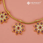 Antique Necklace Set with Earrings - 3953-55 