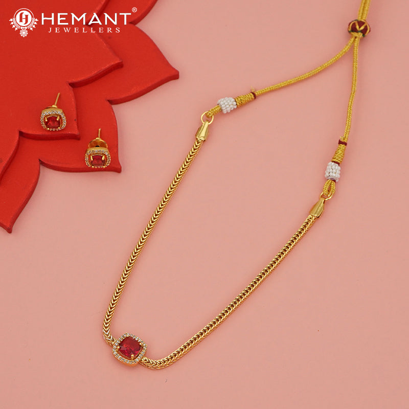 Antique Necklace Set with Earrings - 4031-34 #red