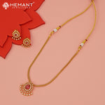 Antique Necklace Set with Earrings - 4544-45 