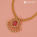 Antique Necklace Set with Earrings - 4544-45 