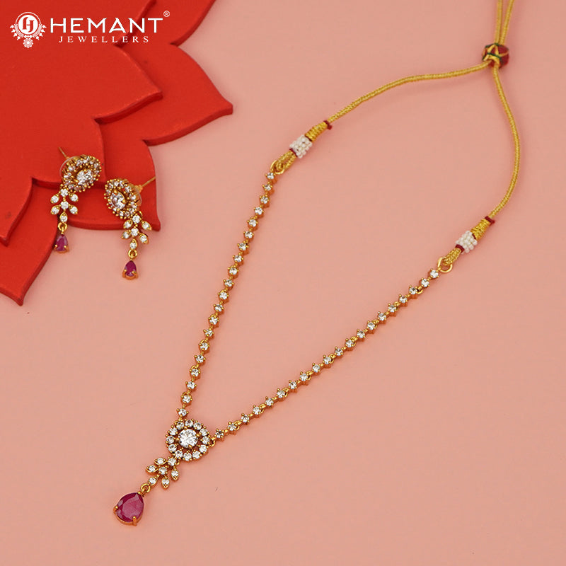 Antique Necklace Set with Earrings - 4546-49 