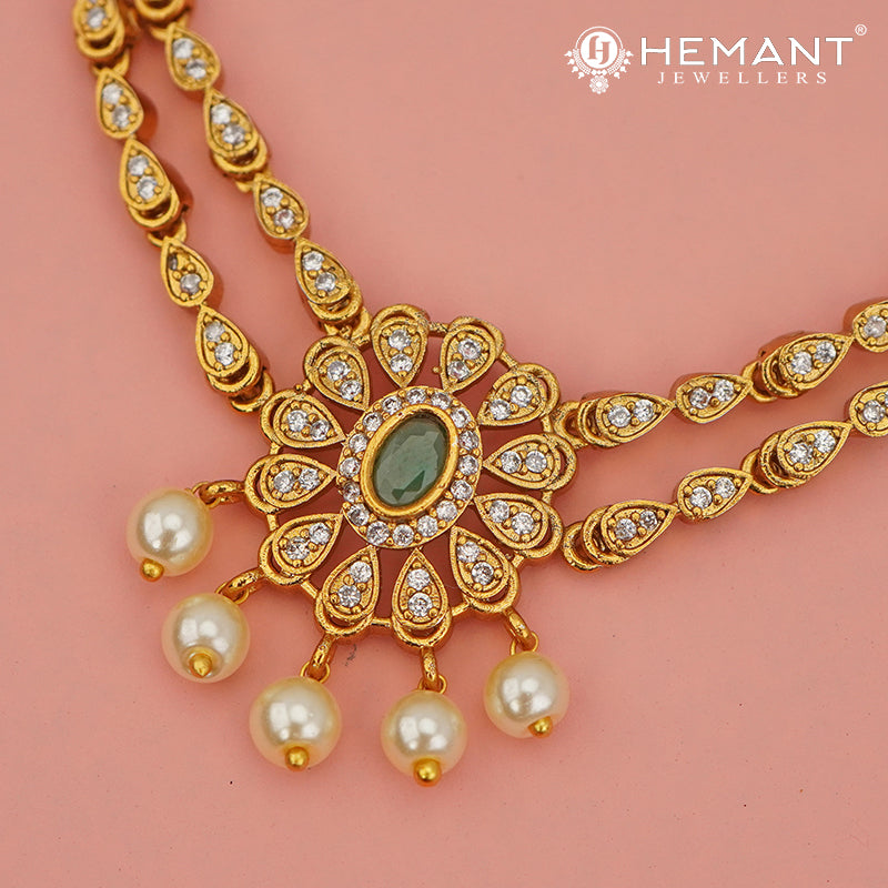 Antique Necklace Set with Earrings - 4569-605 