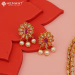 Antique Necklace Set with Earrings - 4569-605 