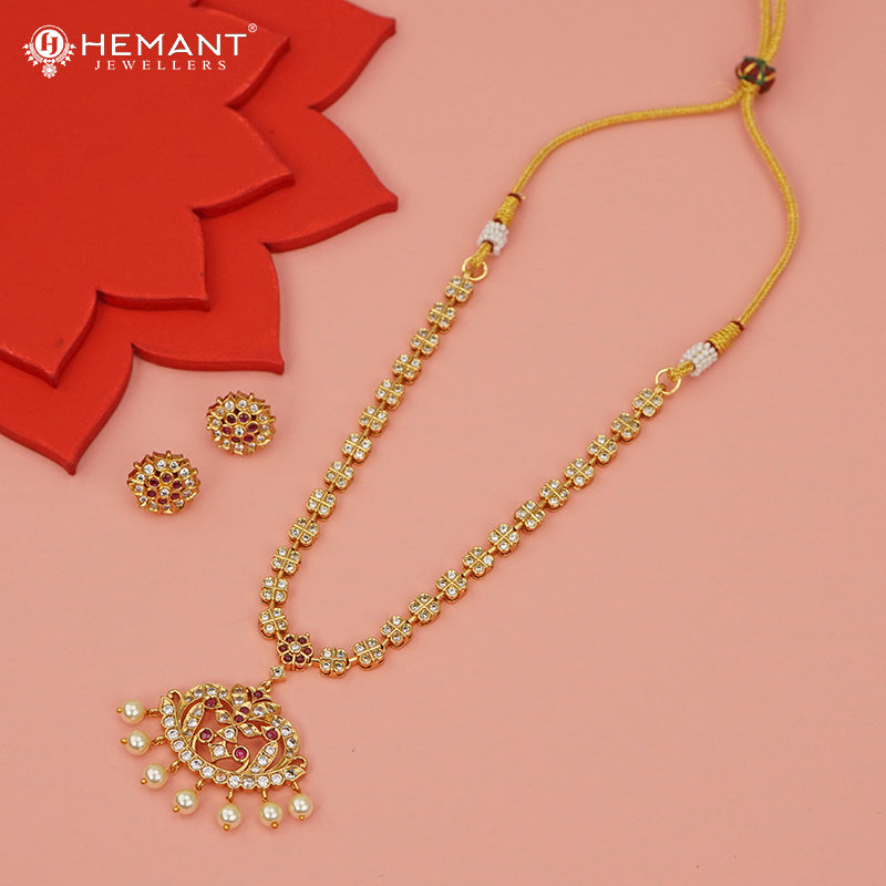 Antique Necklace Set with Earrings - 4575-610 