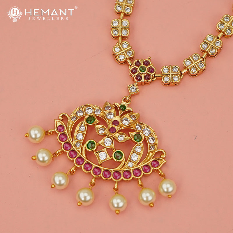 Antique Necklace Set with Earrings - 4575-610 