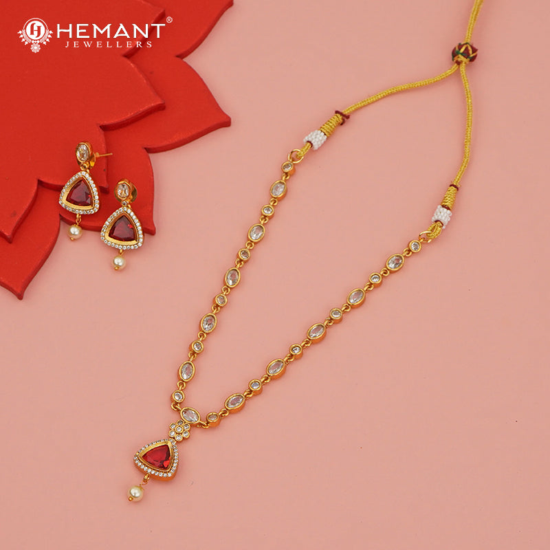 Antique Necklace Set with Earrings - 4832-95 