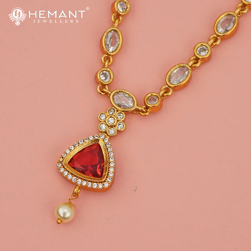 Antique Necklace Set with Earrings - 4832-95 