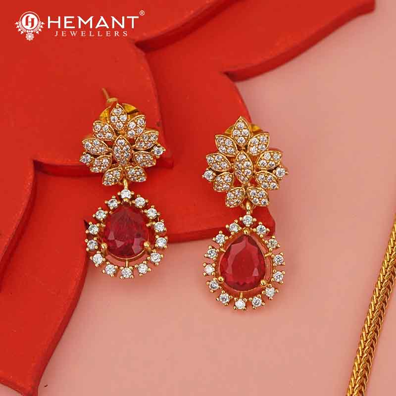 Antique Necklace Set with Earrings - 5413-14 