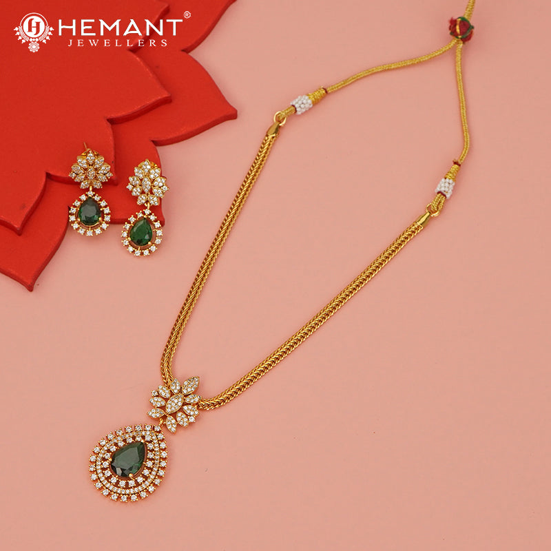 Antique Necklace Set with Earrings - 5413-14 