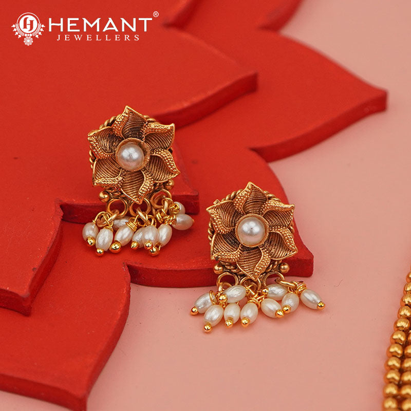 Antique Necklace Set with Earrings - 5415-17 