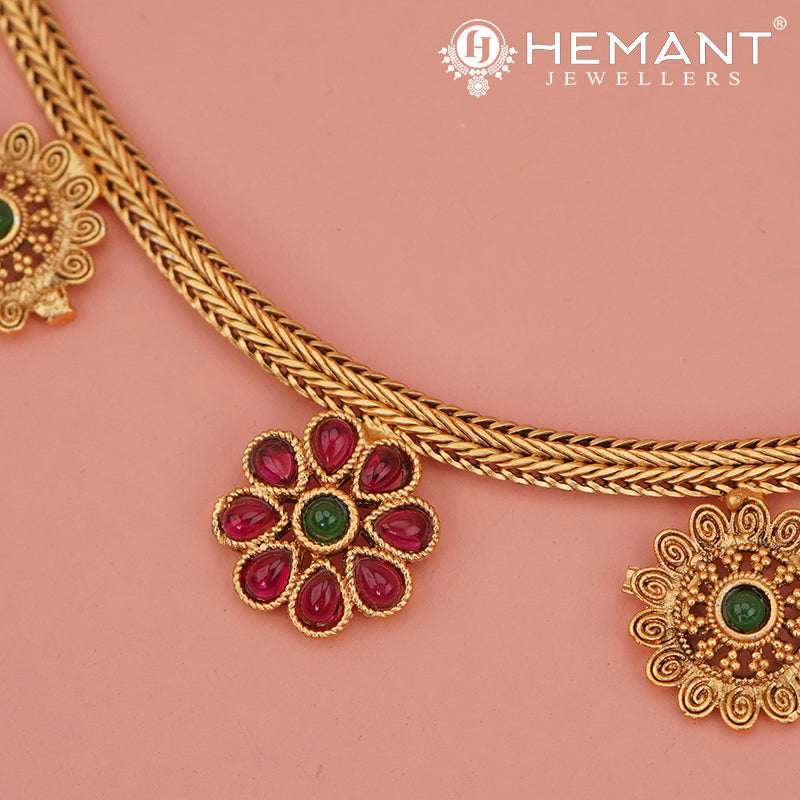 Antique Necklace Set with Earrings - 5419-26 