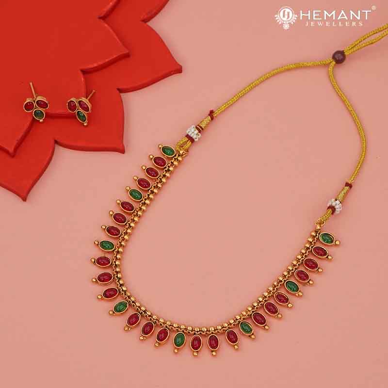 Antique Necklace Set with Earrings - 5421-25 