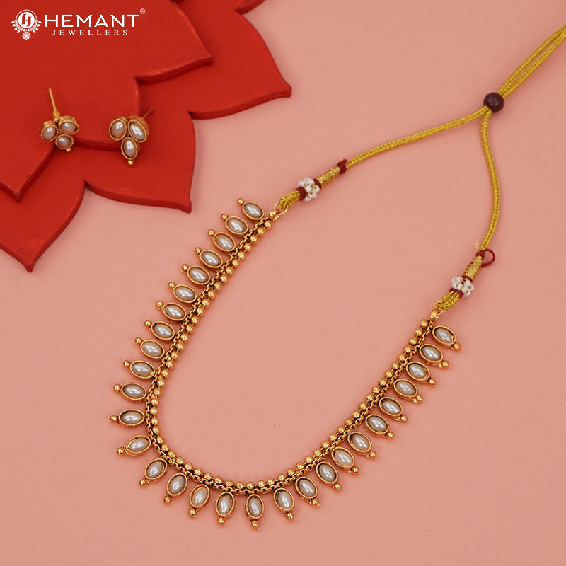 Antique Necklace Set with Earrings - 5421-25 