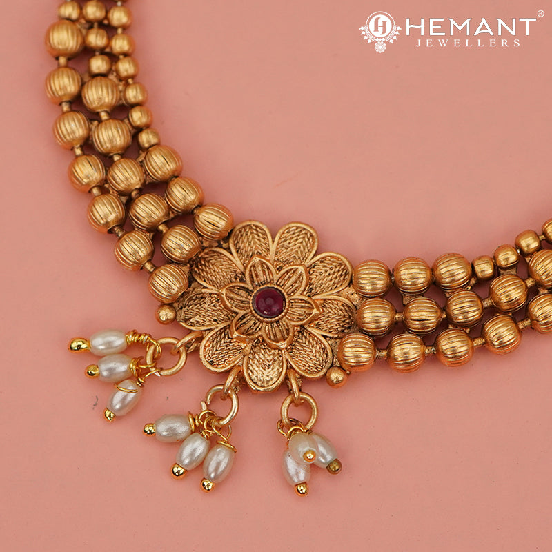 Antique Necklace Set with Earrings - 5428-30 