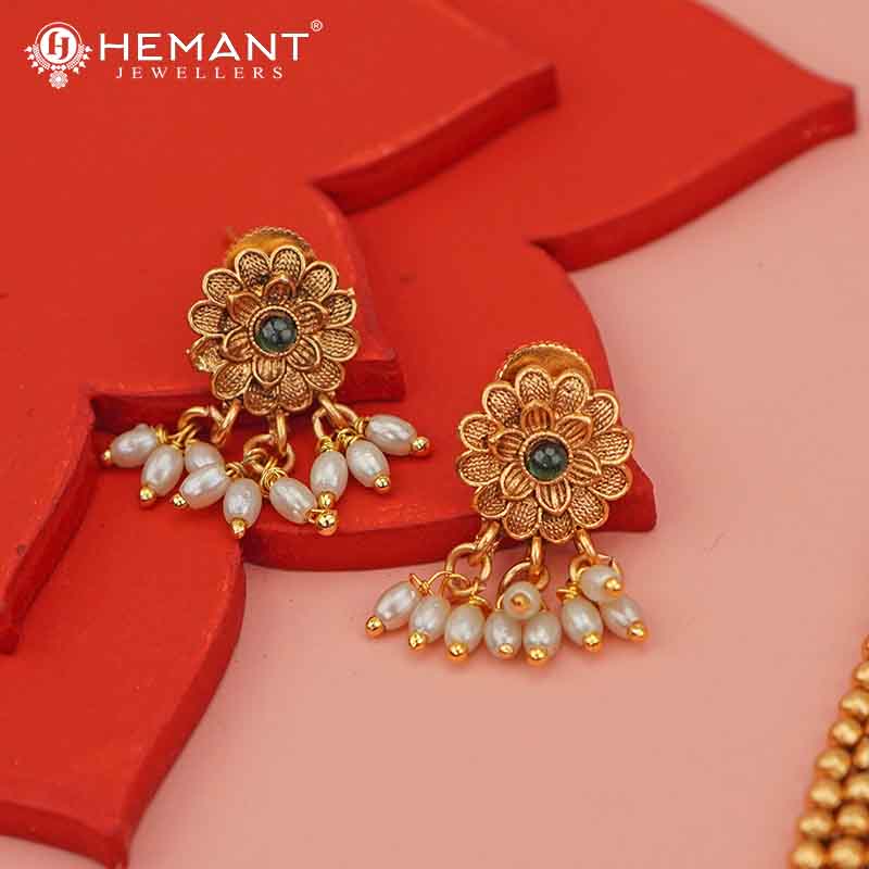 Antique Necklace Set with Earrings - 5428-30 