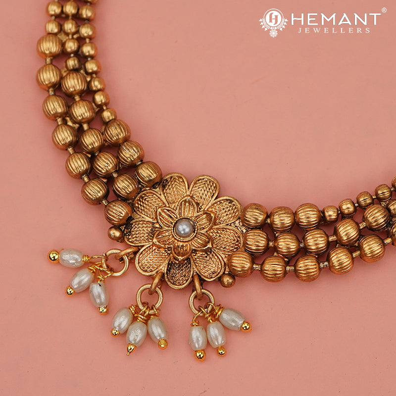 Antique Necklace Set with Earrings - 5428-30 