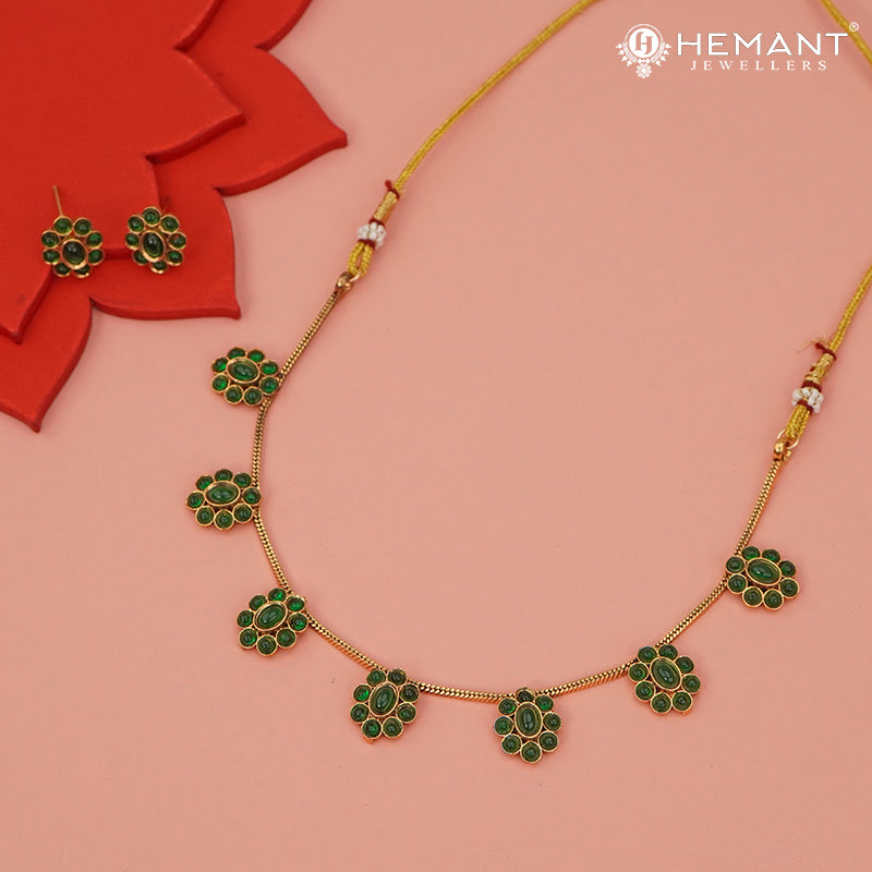 Antique Necklace Set with Earrings - 5433-36 