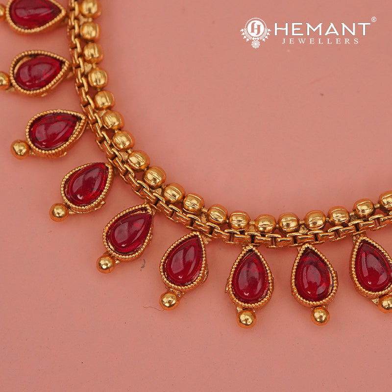 Antique Necklace Set with Earrings - 5437-440 