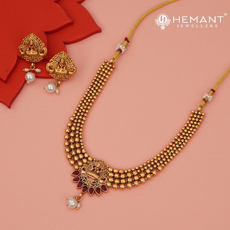 Antique Necklace Set with Earrings - 5442-45 