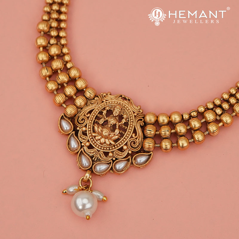 Antique Necklace Set with Earrings - 5446-48 