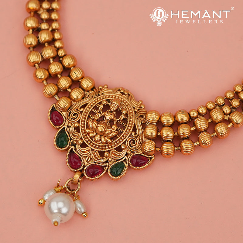 Antique Necklace Set with Earrings - 5446-48 