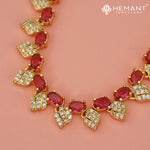 Antique Necklace Set with Earrings - 5449-50 