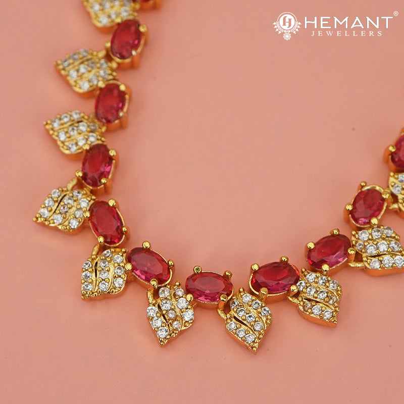 Antique Necklace Set with Earrings - 5449-50 