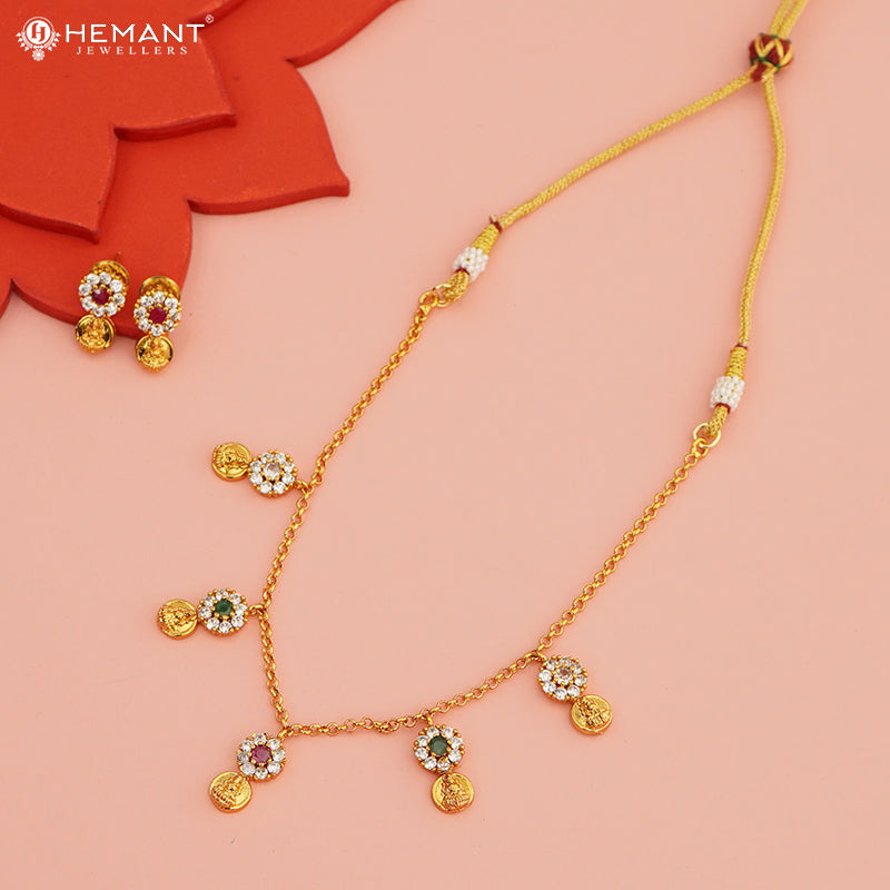 Antique Necklace Set with Earrings - 5453-54 #multi