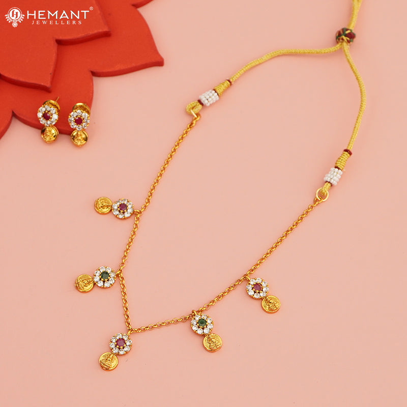 Antique Necklace Set with Earrings - 5453-54 