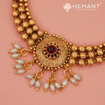 Antique Necklace Set with Earrings - 5455-57 