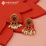 Antique Necklace Set with Earrings - 5455-57 