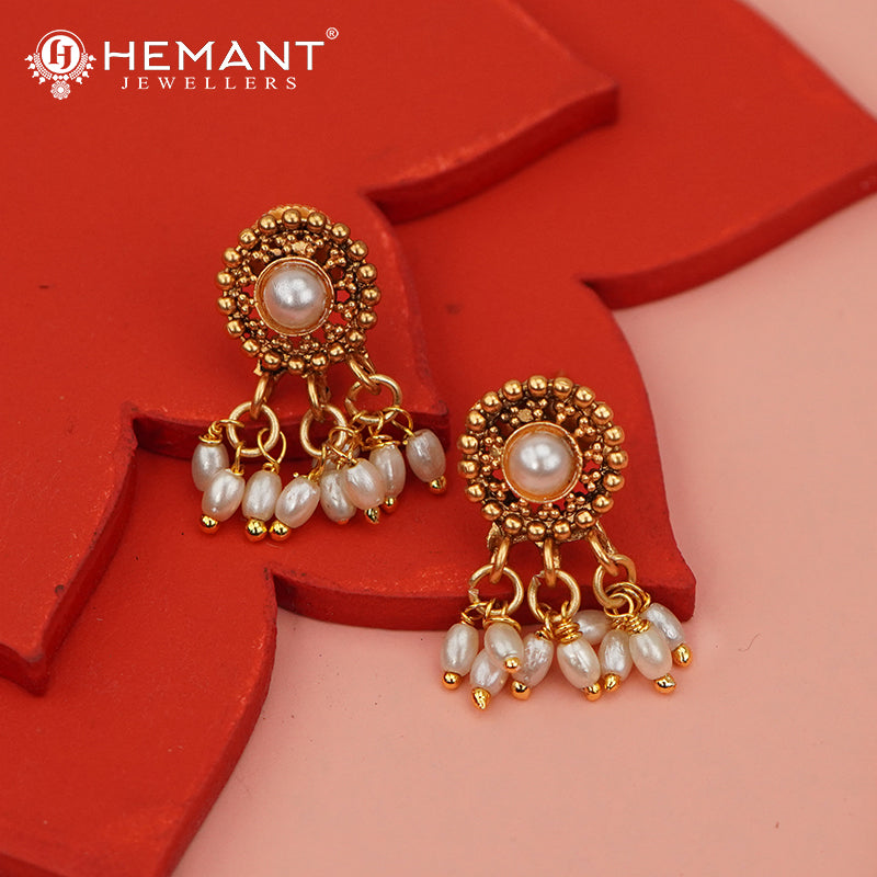 Antique Necklace Set with Earrings - 5455-57 