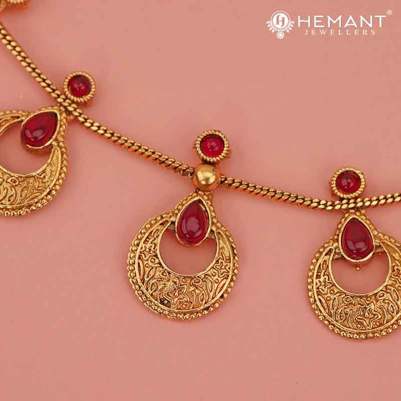 Antique Necklace Set with Earrings - 5461-64 