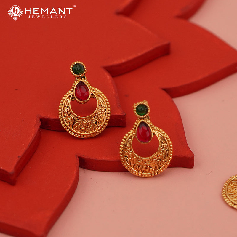 Antique Necklace Set with Earrings - 5461-64 