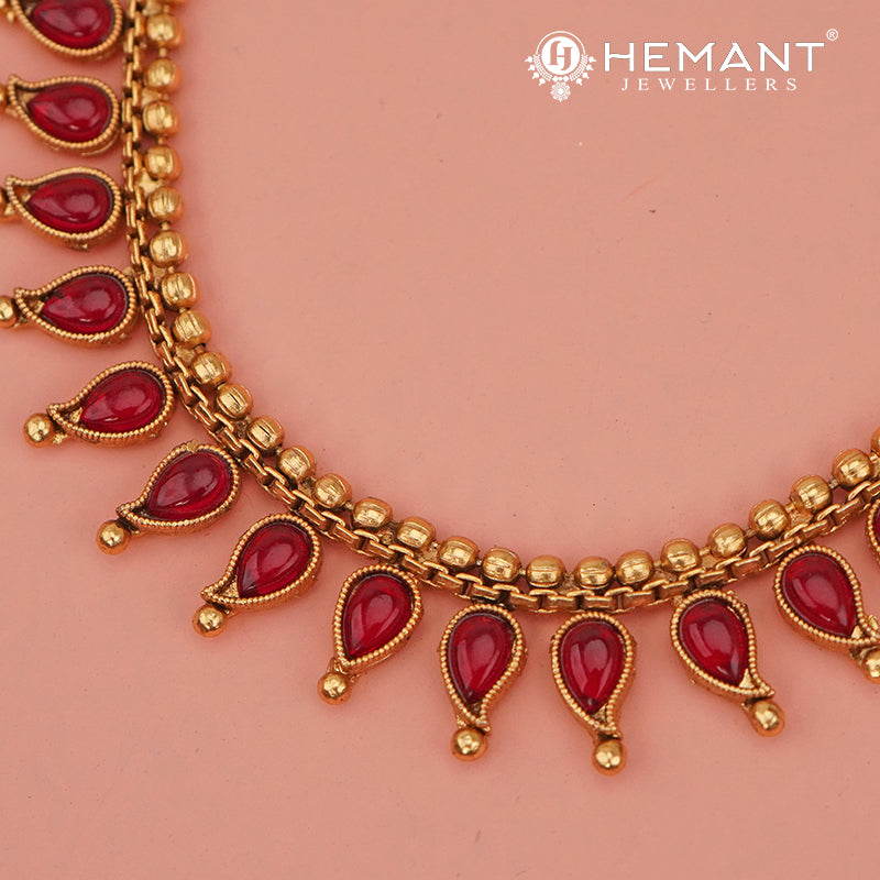 Antique Necklace Set with Earrings - 5468-74 