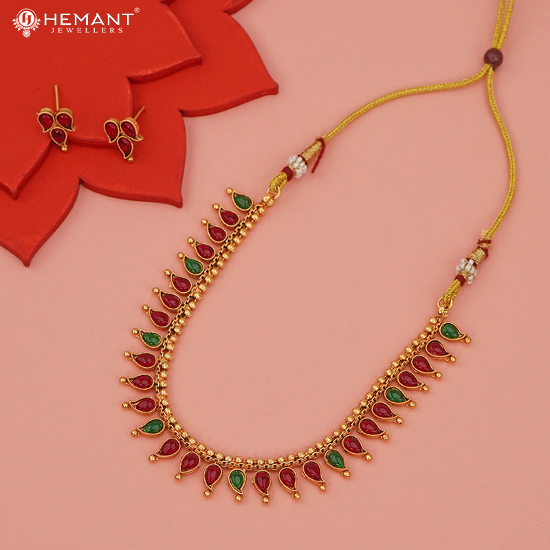 Antique Necklace Set with Earrings - 5468-74 