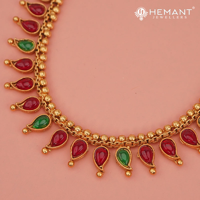 Antique Necklace Set with Earrings - 5468-74 