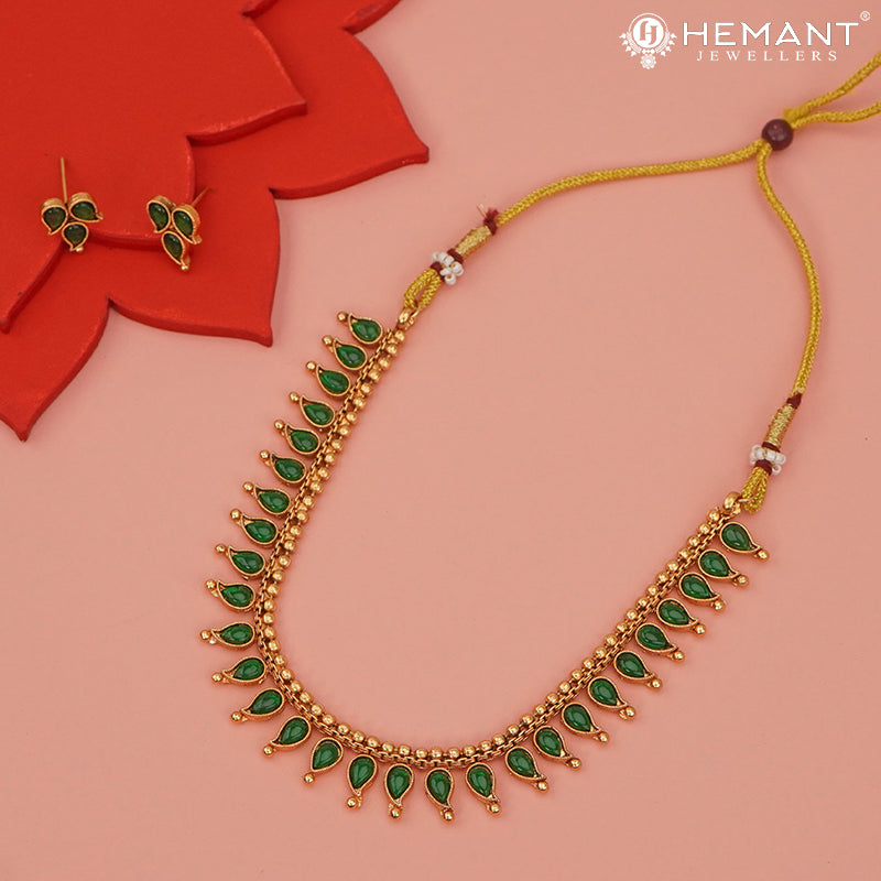 Antique Necklace Set with Earrings - 5468-74 