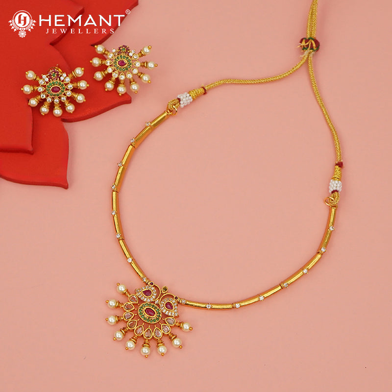 Antique Necklace Set with Earrings - 5451