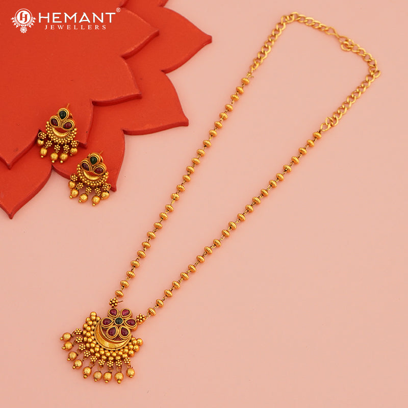 Antique Necklace Set with Earrings - 5408