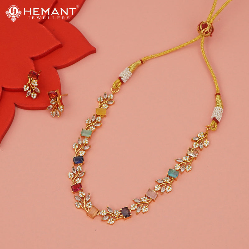 Antique Necklace Set with Earrings - 4704