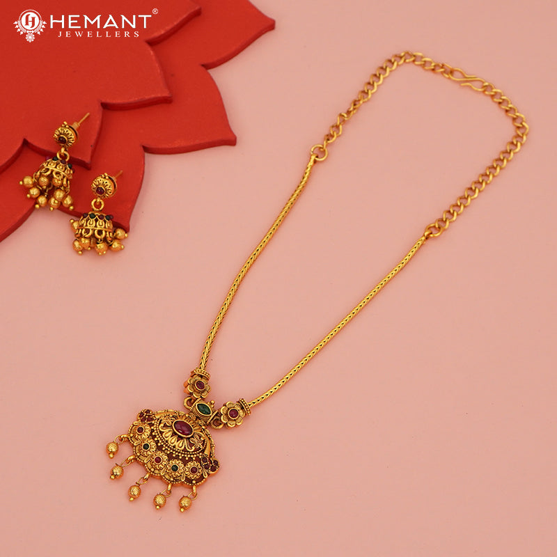 Antique Necklace Set with Earrings - 5409