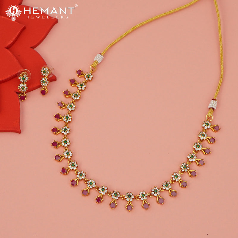 Antique Necklace Set with Earrings - 4543