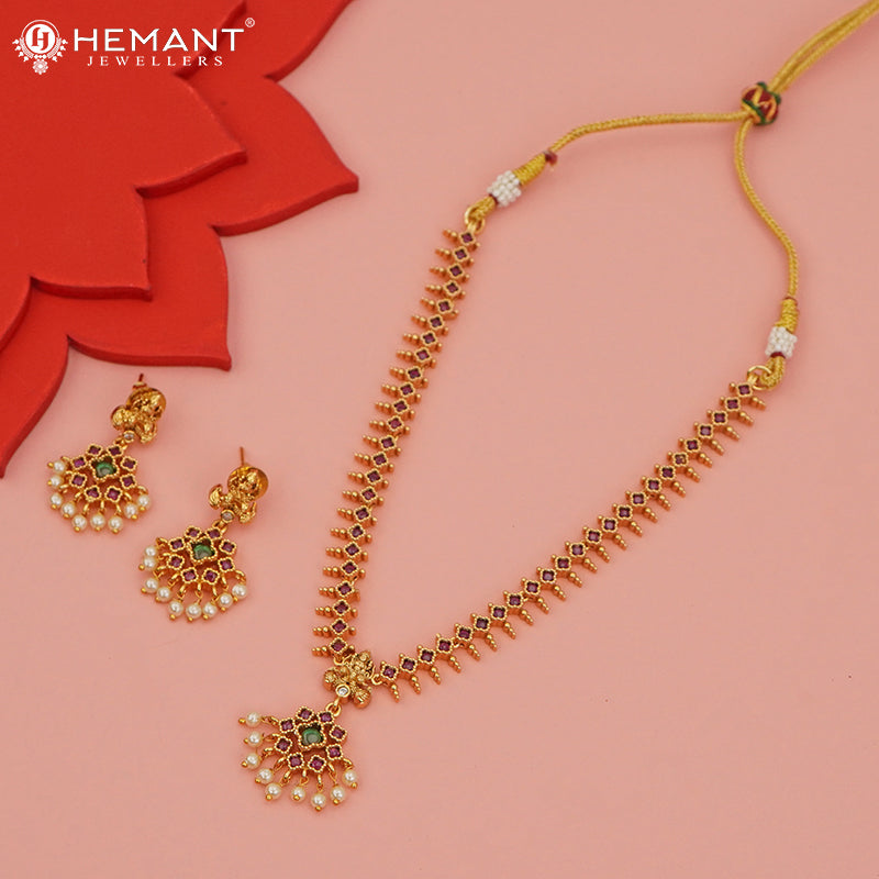 Antique Necklace Set with Earrings - 4550