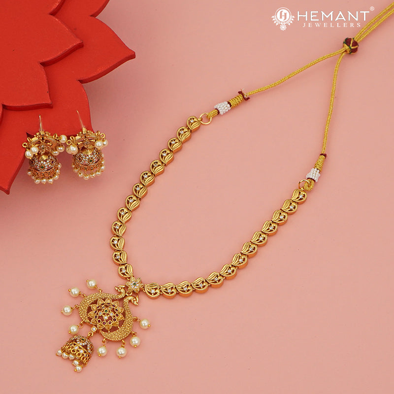 Antique Necklace Set with Earrings - 5427