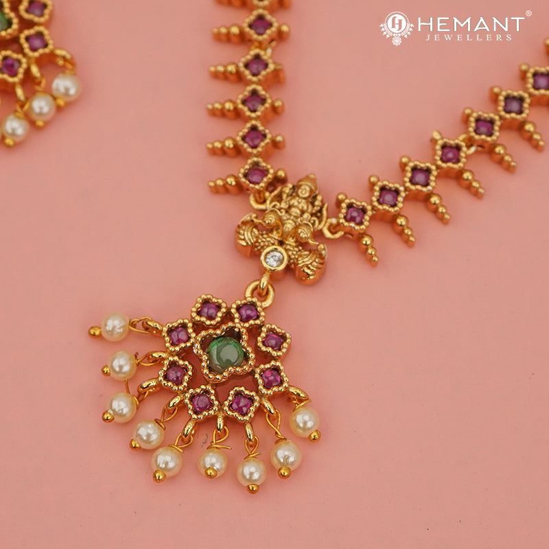 Antique Necklace Set with Earrings - 4550